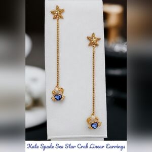 Kate Spade Sea Star Crab Linear Earrings in Blue Multi
